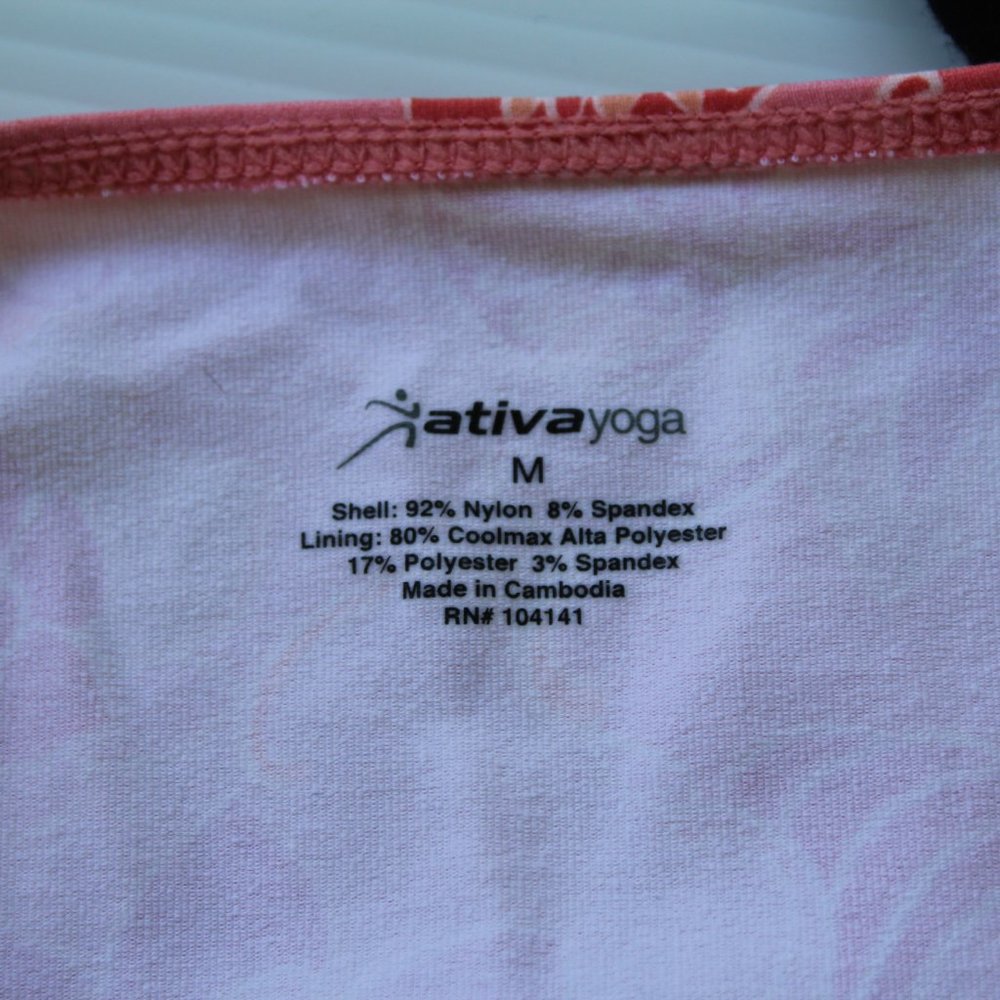 2 Women's Ativa Yoga Tanks Lime Green/Corals Sz M - Picture 5 of 9